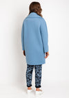 D.E.C.K By Decollage Lapel Collar Long Coat, Sky