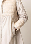 d.e.c.k by Decollage Padded Detail Longline Jacket, Beige