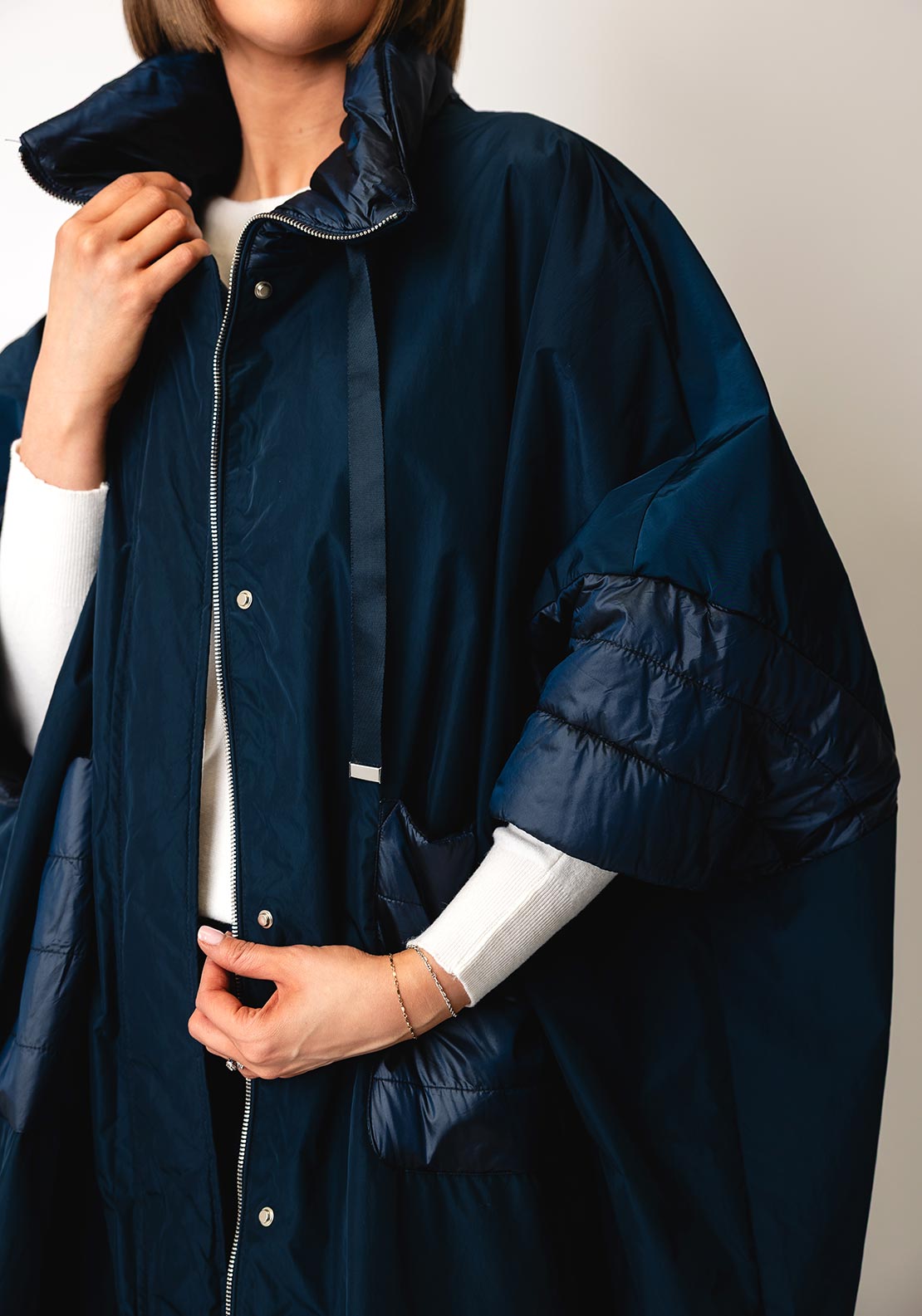d.e.c.k by Decollage Short Sleeve Longline Jacket, Navy