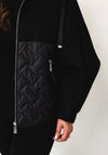 d.e.c.k By Decollage Waffle and Quilted Hooded Coat, Black