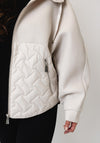 d.e.c.k By Decollage Waffle and Quilted Hooded Coat, Cream Beige