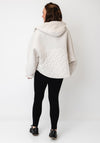 d.e.c.k By Decollage Waffle and Quilted Hooded Coat, Cream Beige