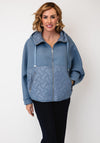 d.e.c.k By Decollage Waffle and Quilted Hooded Coat, Blue