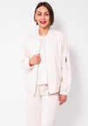 D.E.C.K By Decollage Zipped Bomber Jacket, Cream