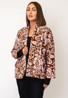 d.e.c.k By Decollage Floral Print Open Jacket, Brown Multi