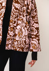 d.e.c.k By Decollage Floral Print Open Jacket, Brown Multi
