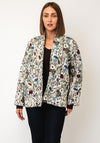 d.e.c.k By Decollage Floral Print Open Jacket, White Multi