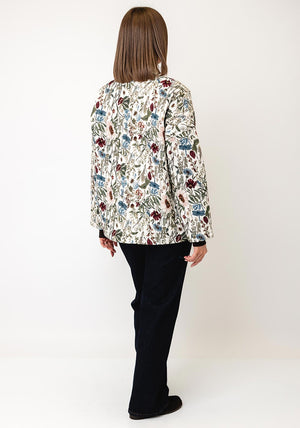 d.e.c.k By Decollage Floral Print Open Jacket, White Multi