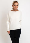 D.E.C.K by Decollage One Size Ribbed Sweater, Cream