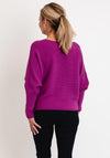 D.E.C.K by Decollage One Size Ribbed Sweater, Magenta