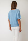 D.e.c.k by Decollage One Size V Neck Short Sleeve Jumper, Sky Blue