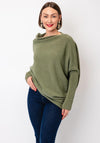 d.e.c.k by Decollage Draped Oversized Jumper, Green