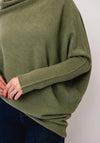 d.e.c.k by Decollage Draped Oversized Jumper, Green