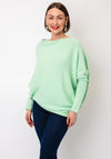 D.E.C.K By Decollage One Size Draped Oversized Jumper, Mint Green