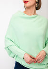 D.E.C.K By Decollage One Size Draped Oversized Jumper, Mint Green