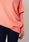 D.E.C.K By Decollage One Size Draped Oversized Jumper, Peach