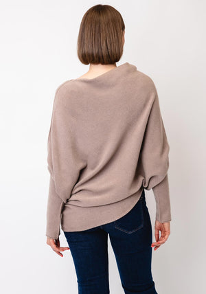 D.E.C.K By Decollage One Size Asymmetric Jumper, Taupe