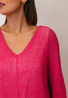 D.e.c.k by Decollage One Size Cropped Sleeve Jumper, Pink