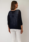 D.e.c.k by Decollage One Size Cropped Sleeve Jumper, Navy