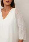 D.e.c.k by Decollage One Size Cropped Sleeve Jumper, White