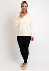 D.E.C.K by Decollage One Size V-Neck Sweater, Cream