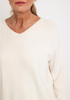 D.E.C.K by Decollage One Size V-Neck Sweater, Cream