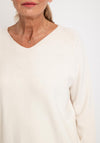D.E.C.K by Decollage One Size V-Neck Sweater, Cream