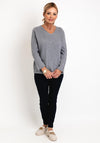 D.E.C.K by Decollage One Size V-Neck Sweater, Grey