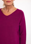 D.E.C.K by Decollage One Size V-Neck Sweater, Magenta