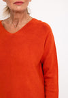 D.E.C.K by Decollage One Size V-Neck Sweater, Orange
