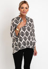 D.E.C.K By Decollage Ornate Print Tunic Top, Black