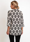 D.E.C.K By Decollage Ornate Print Tunic Top, Black