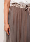 D.E.C.K By Decollage Tulle Midi Skirt, Taupe