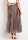 D.E.C.K By Decollage Tulle Midi Skirt, Taupe