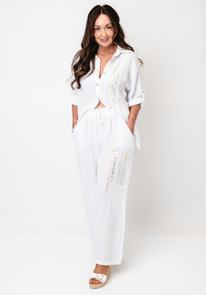 d.e.c.k by Decollage One Sized Linen Shirt, White