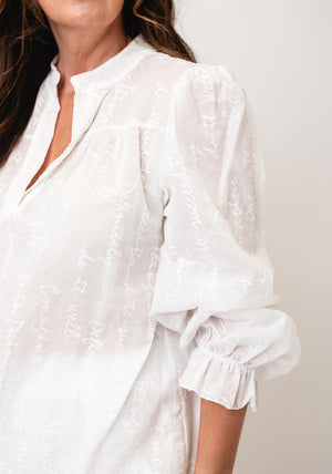 d.e.c.k by Decollage One Size Embroidered Blouse, White