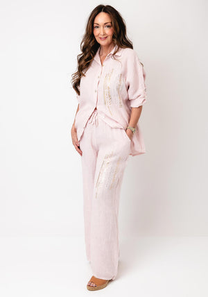 d.e.c.k by Decollage One Sized Linen Shirt, Pink