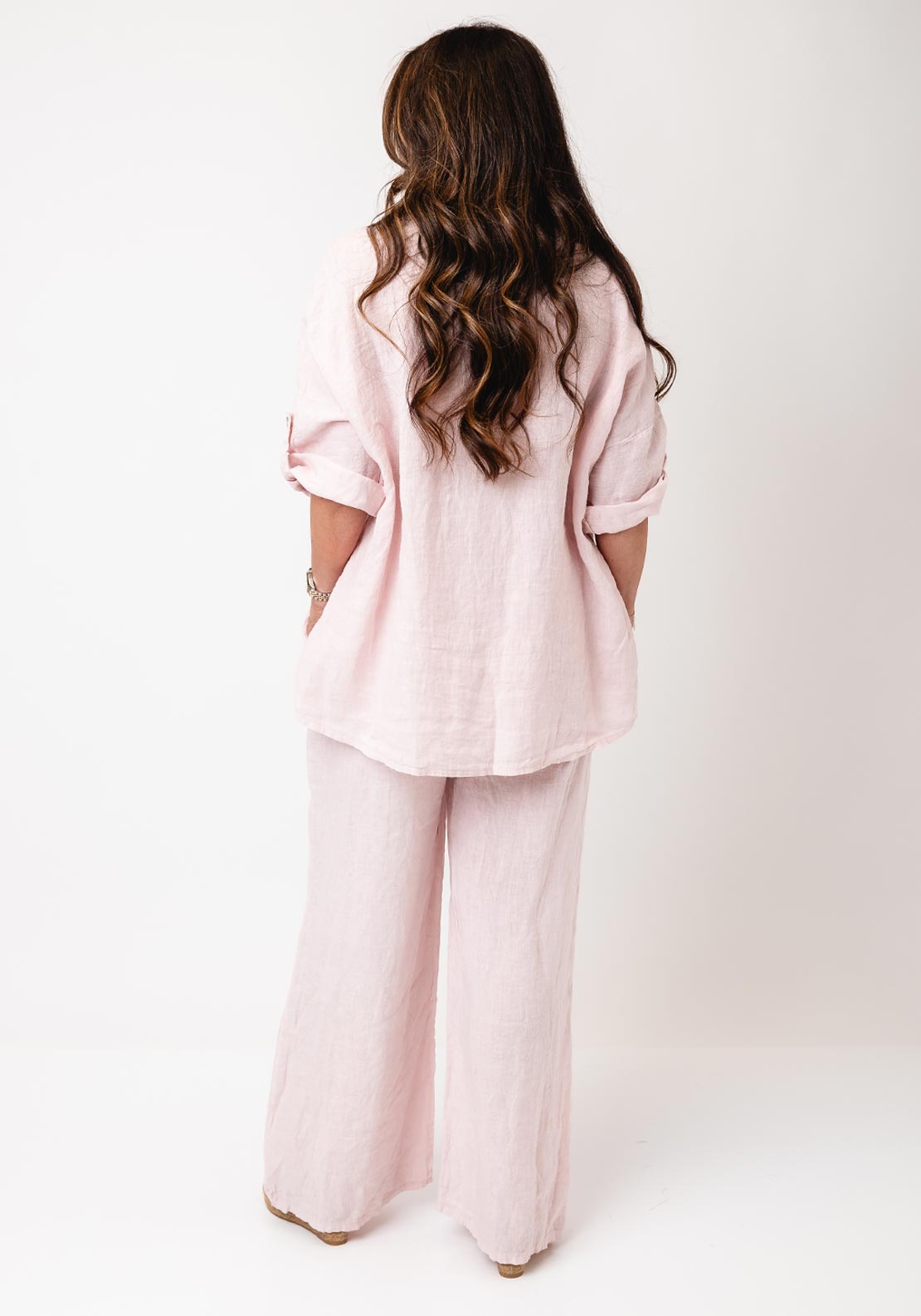 d.e.c.k by Decollage One Sized Linen Shirt, Pink