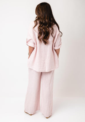 d.e.c.k by Decollage One Sized Linen Shirt, Pink