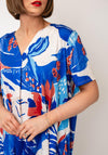 D.e.c.k by Decollage One Size Floral Short Sleeve Top, Blue
