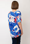 D.e.c.k by Decollage One Size Floral Short Sleeve Top, Blue