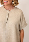 d.e.c.k By Decollage Short Sleeve Button Cardigan, Beige