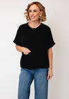 d.e.c.k By Decollage Short Sleeve Button Cardigan, Black