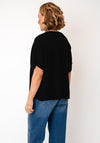 d.e.c.k By Decollage Short Sleeve Button Cardigan, Black