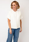 d.e.c.k By Decollage Short Sleeve Button Cardigan, Cream