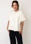 d.e.c.k By Decollage Short Sleeve Button Cardigan, Cream