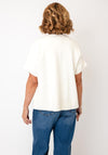 d.e.c.k By Decollage Short Sleeve Button Cardigan, Cream