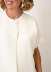 d.e.c.k By Decollage Short Sleeve Button Cardigan, Cream