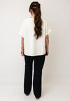 d.e.c.k By Decollage Short Sleeve Button Cardigan, Cream