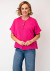 d.e.c.k By Decollage Short Sleeve Button Cardigan, Pink